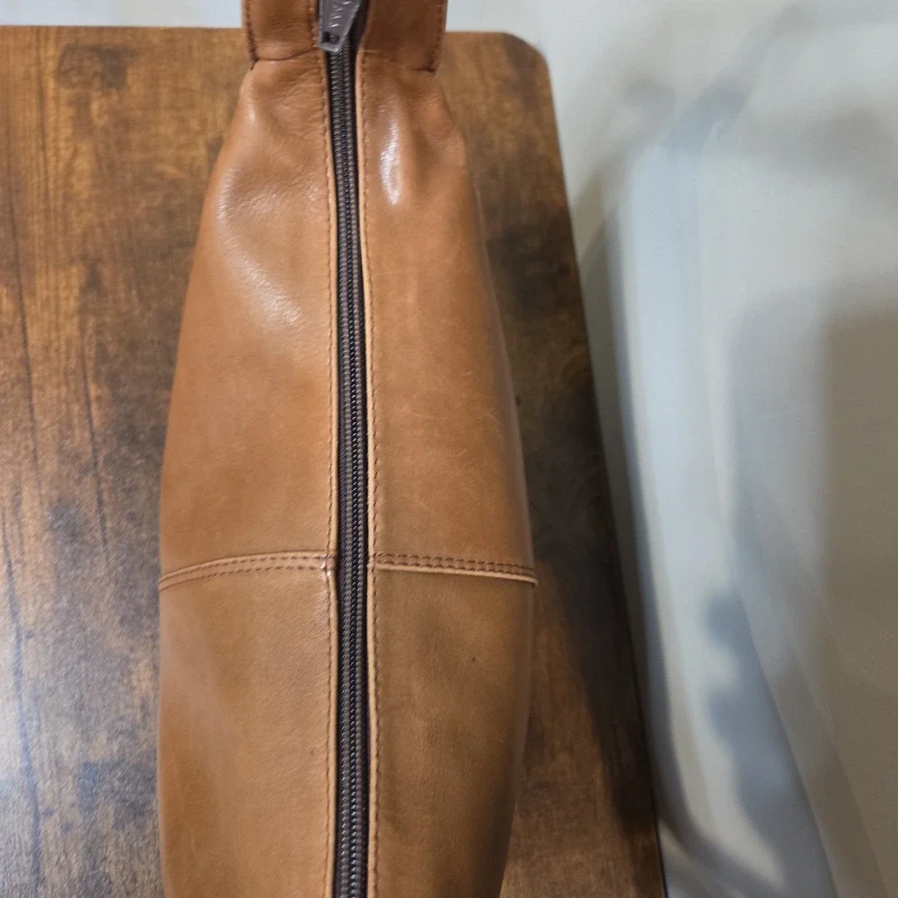 Vintage Tan Leather Hobo Crossbody Bag Medium Brown Shoulder Satchel Morocco